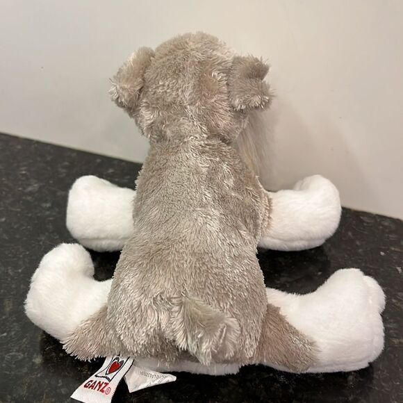 Ganz Webkinz Schnauzer 8" Plush Toy Dog Gray White Beige No Code - Picture 4 of 8